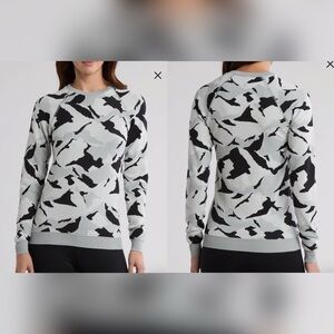 Sweaty Betty Mountain Camo Crewneck Sweater Size 8